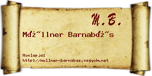 Müllner Barnabás névjegykártya